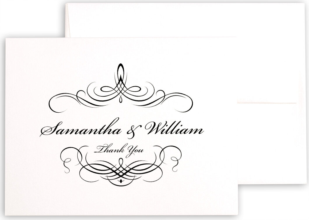 Classic Flourish Monogram 04 Thank You Notes, Personalized Thank You